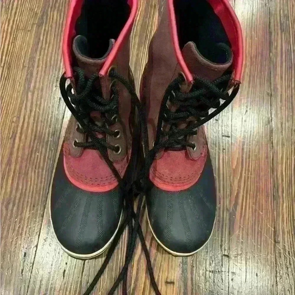Sorel Slimpack Womens Redwood Candy Apple 1964 Mid Calf Lace Up Boots Size  8 - Picture 2 of 9